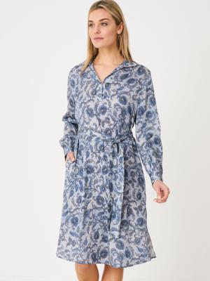 Lange satijnen zijden jurk met paisley print