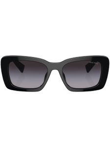 Miu Miu Eyewear logo-plaque square-frame sunglasses - Noir