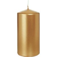 1x Gouden woondecoratie kaarsen 6 x 12 cm 40 branduren