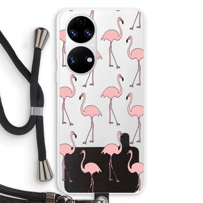 Anything Flamingoes: Huawei P50 Transparant Hoesje met koord