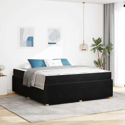 Bedframe met matras met matras Zwart 180 x 200 cm Fluweel