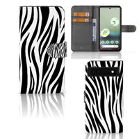 Google Pixel 6A | Telefoonhoesje | Met pasjeshouder | Zebra