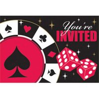 Casino uitnodigingen 8 stuks   -