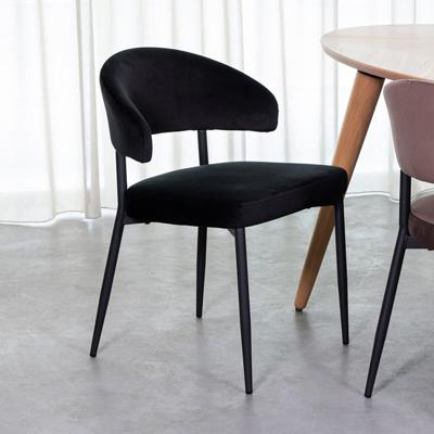 LABEL51 Eetkamerstoel 'Bliss' Velvet, kleur Zwart