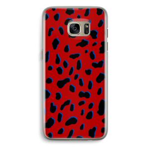 Red Leopard: Samsung Galaxy S7 Edge Transparant Hoesje
