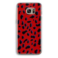 Red Leopard: Samsung Galaxy S7 Edge Transparant Hoesje - thumbnail