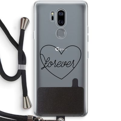 Forever heart black: LG G7 Thinq Transparant Hoesje met koord
