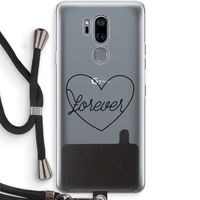 Forever heart black: LG G7 Thinq Transparant Hoesje met koord