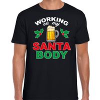 Santa body fout Kerst t-shirt zwart voor heren