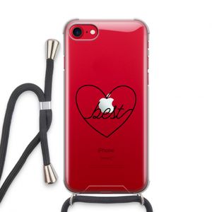 Best heart black: iPhone SE 2020 Transparant Hoesje met koord