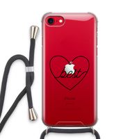 Best heart black: iPhone SE 2020 Transparant Hoesje met koord
