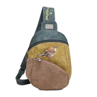 Hi-di-hi Slingbag Rugzak Tjirp Donker Blauw/Geel/Bruin - PRE ORDER: LEVERBAAR VANAF SEPTEMBER 2025