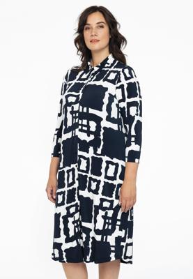 Yoek Midi-jurk met knopen | Blauw | Maat 54/56