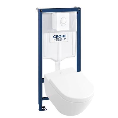 Villeroy & Boch Subway 2.0 compact toilet met Direct Flush en Grohe Rapid SL inbouwreservoir met wit bedieningspaneel