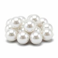 Glans deco kralen - Acryl - Sieraden maken - wit - 240x stuks - Dia 10 mm - reigkralen