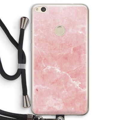 Roze marmer: Huawei Ascend P8 Lite (2017) Transparant Hoesje met koord