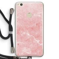 Roze marmer: Huawei Ascend P8 Lite (2017) Transparant Hoesje met koord