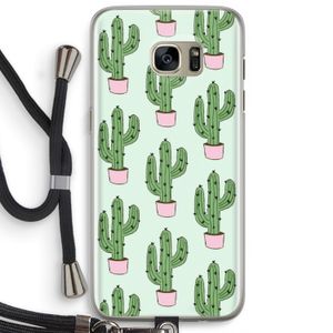 Cactus Lover: Samsung Galaxy S7 Edge Transparant Hoesje met koord
