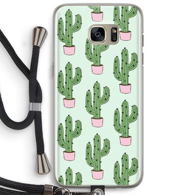 Cactus Lover: Samsung Galaxy S7 Edge Transparant Hoesje met koord