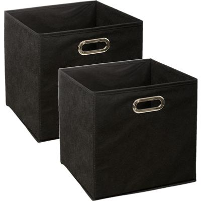 Opbergmand / kastmand - Set van 4x stuks - zwart - linnen - 29 liter - 31 x 31 x 31 cm - Opbergbox - Opbergmand / kastmand - Set van 4x stuks - zwart - linnen - 29 liter - 31 x 31 x 31 cm - Opbergbox -