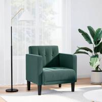 Fauteuil met armleuningen donkergroen 53 cm fluweel