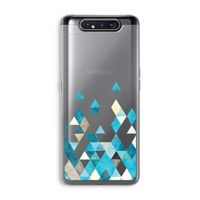 Gekleurde driehoekjes blauw: Samsung Galaxy A80 Transparant Hoesje