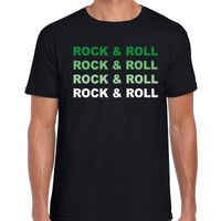 Rock and roll feest t-shirt zwart voor heren - thumbnail