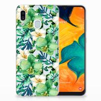 Samsung Galaxy A30 TPU Case Orchidee Groen - thumbnail