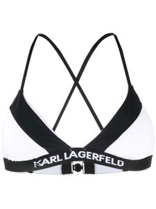 Karl Lagerfeld haut de bikini à finitions à logo - Blanc