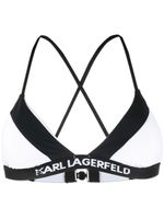 Karl Lagerfeld haut de bikini à finitions à logo - Blanc - thumbnail