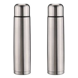 2x Isoleerflessen/thermosflessen roestvrijstaal 1000 ml - Thermosflessen