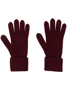 N.Peal gants à bords nervurés - Rouge