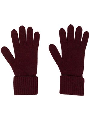 N.Peal gants à bords nervurés - Rouge