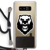 Angry Bear (white): Samsung Galaxy Note 8 Transparant Hoesje met koord