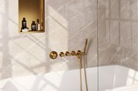 Brauer Gold Edition inbouw badkraan met uitloop en staafhanddouche geborsteld messing PVD - thumbnail