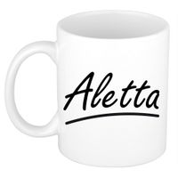 Naam cadeau mok / beker Aletta met sierlijke letters 300 ml Naam cadeau mok / beker Aletta met sierlijke letters 300 ml