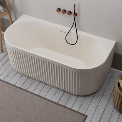 Ideavit ARCHTEC-B2W-CRM Back-To-Wall Bad - 170x80x63cm - Rock Texture - overloopgat - klikwaste - verstelbare poten - crème 290376