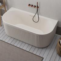Ideavit ARCHTEC-B2W-CRM Back-To-Wall Bad - 170x80x63cm - Rock Texture - overloopgat - klikwaste - verstelbare poten - crème 290376