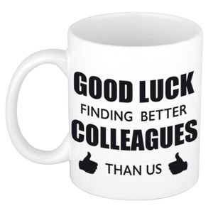 Good luck finding better colleagues than us mok / beker wit bedankt cadeau collega 300 ml