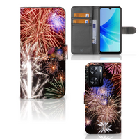 PPO A57 | A57s | A77 4G Wallet Case met Pasjes Vuurwerk