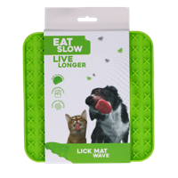Eat Slow Live Longer Lick Mat Wave Green