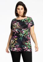 Yoek Shirt met kapmouwen TROPIC DOTS | Blauw | Maat 54/56