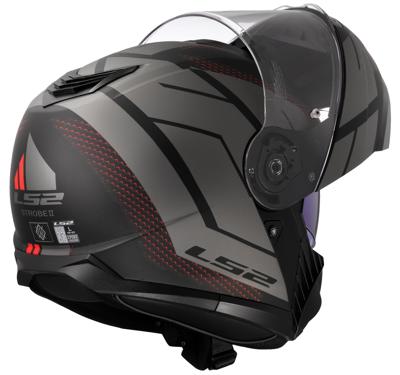 LS2 opklaphelm "ff908 strobe ii code". helmet ff908 stro. ii code xxl black/grey matt