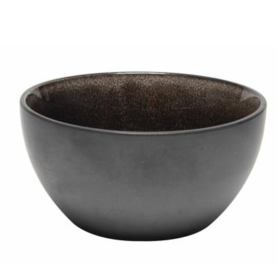 Kommetje/serveer schaaltje Samos - antraciet/taupe - 1x - 12 x 6 cm - keramiek - soepkommen