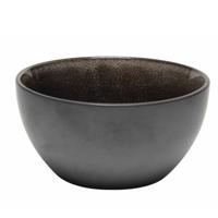 Kommetje/serveer schaaltje Samos - antraciet/taupe - 1x - 12 x 6 cm - keramiek - soepkommen