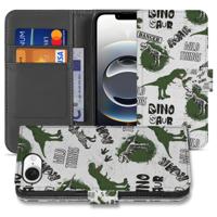 Telefoonhoesje | Met pasjeshouder | voor iPhone 16e Dinosaurus