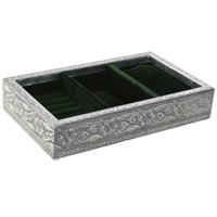 Juwelenkistje Home ESPRIT Groen Zilverkleurig Hout Aluminium 25 x 15 x 5 cm