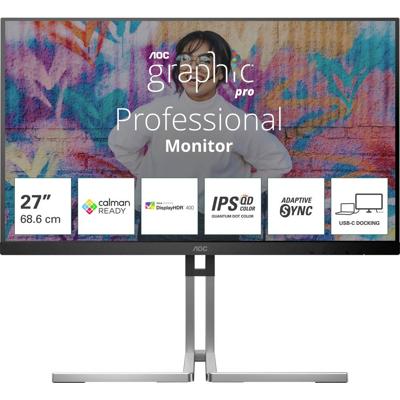 AOC Q27U3CV LCD-monitor Energielabel E (A - G) 68.6 cm (27 inch) 2560 x 1440 Pixel 16:9 4 ms IPS LCD