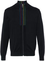 PS Paul Smith cardigan à détails rayés - Bleu