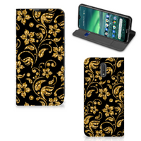 Nokia 2.3 Smart Cover Gouden Bloemen